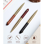 Ballpoint Pen Supplier - Custom Logo Chinese Style Rose Wood & Copper Rotary