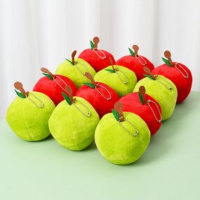 Plush Keychain Supplier - Cute Apple Fruit Stuffed Fruit Toy Kawaii Fluffy