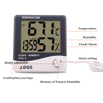 Temperature Humidity Display Manufacturer - Large LCD Battery-Powered H TC-1