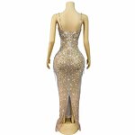 Dubai Evening Dress Factory - OEM/ODM Novance Y5235 Wedding Party Gowns Sleeveless Silver Prom