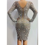 Women Rhinestones Dress Manufacturer - OEM/ODM NOVANCE Pearls Mesh Birthday Evening Celebrate Party