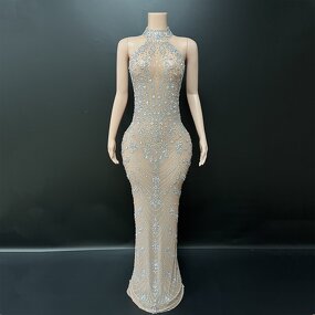 Sparkling Evening Dress Manufacturer - OEM/ODM Novance Y1 2025 Chic Rhinestones Floor-Length Wedding Guest