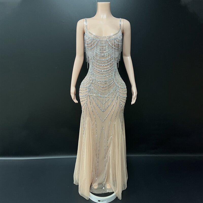 Rhinestone Prom Dress Factory - OEM/ODM Novance Y6 Tassels Puffy Princess Spaghetti Strap Wedding