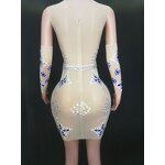 Cocktail Dress Manufacturer - OEM/ODM NOVANCE Women Shiny Diamonds Sexy Short Blue