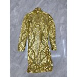 Mirror-like Sequins Dress Factory - OEM/ODM Novance Y4147 Hot Trending Wedding Cocktail Gold Dresses