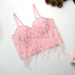 Christmas Tassel Top Factory - OEM/ODM Novance Beads Pink Feather Suspenders Inner Bottoming Short