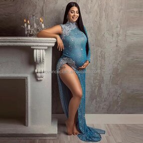 Party Sequin Dress Manufacturer - OEM/ODM Nocance Crystal Diamond Maternity Shoot Clothes Pregnant