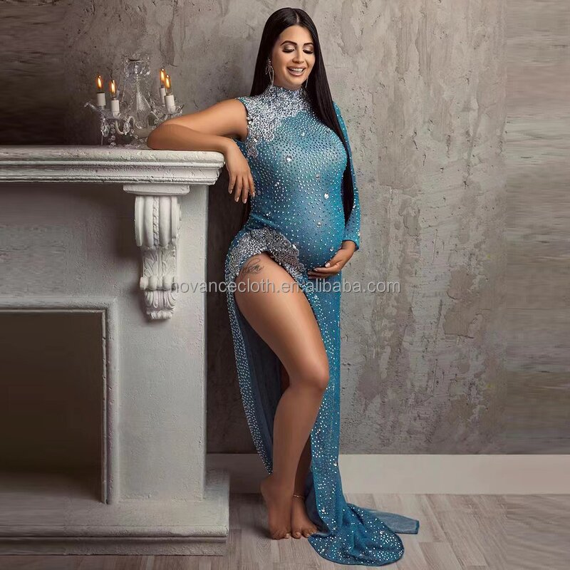 Party Sequin Dress Manufacturer - OEM/ODM Nocance Crystal Diamond Maternity Shoot Clothes Pregnant
