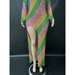 Rhinestone Evening Dress Factory - OEM/ODM Novance Y3285 Colorful Shining Long Sleeve Sexy