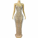 Dubai Evening Dress Factory - OEM/ODM Novance Y5235 Wedding Party Gowns Sleeveless Silver Prom