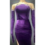 Spring Clothes Factory - OEM/ODM NOVANCE Y2279 2022 Crystal Bordered Strapless Purple Formal Mermaid
