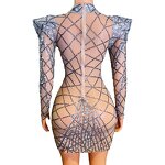 Evening Dresses Manufacturer - OEM/ODM NOVANCE High Neck Glittering Crystals Mini Sexy