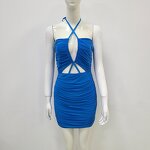 New Arrivals Women Clothes Manufacturer - OEM/ODM NOVANCE 2023 Trendy Blue Stretchy Hallow Out Sexy