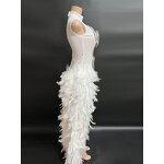 Maxi Dress Factory - OEM/ODM Novance Bale Evening Crystal Bridal Gown Plus Size Feather Long