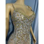 Dubai Evening Dress Factory - OEM/ODM Novance Y5235 Wedding Party Gowns Sleeveless Silver Prom