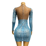 Mini Club Dress Manufacturer - OEM/ODM NOVANCE Elegant 2023 Sexy Dazzling Diamonds Blue