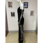 Trendy Items Manufacturer - OEM/ODM NOVANCE High Slit Sexy Tube Top Black Earl Sheer Lace Dress