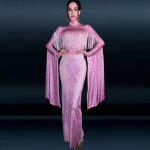 Plus Size New Arrivals Factory - OEM/ODM 2022 Satin Dressing Gown Sexy Crystal Lady Tassel