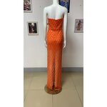 New Arrivals Dress Manufacturer - OEM/ODM NOVANCE 2023 Elegant Feather Unique Orange Bling Sequins