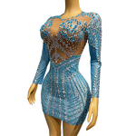 Mini Club Dress Manufacturer - OEM/ODM NOVANCE Elegant 2023 Sexy Dazzling Diamonds Blue