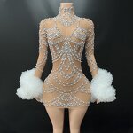 Sparkly Crystal Dress Factory - OEM/ODM Breathable Long Sleeves Birthday Prom Bodycon Night Club
