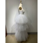 Dropshipping Products Factory - OEM/ODM NOVANCE 2023 Shiny Diamonds White Tube Top Front Short