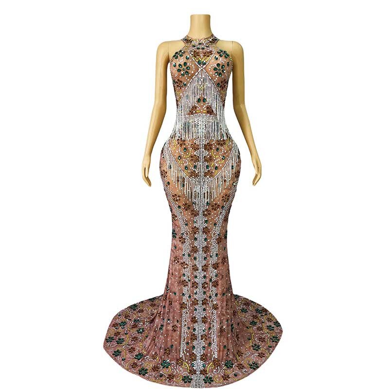 Top Selling Prom Dress Manufacturer - OEM/ODM Novance Y4214 Rhinestones Tassels Elegant Long Mermaid