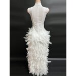 Maxi Dress Factory - OEM/ODM Novance Bale Evening Crystal Bridal Gown Plus Size Feather Long