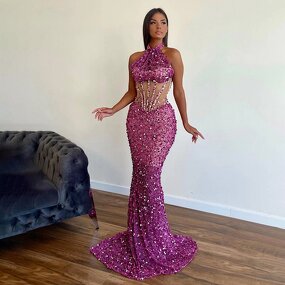 Prom Dresses Factory - OEM/ODM NOVANCE 2023 Off Shoulder Elegant Shiny Sequins Dressing Gown