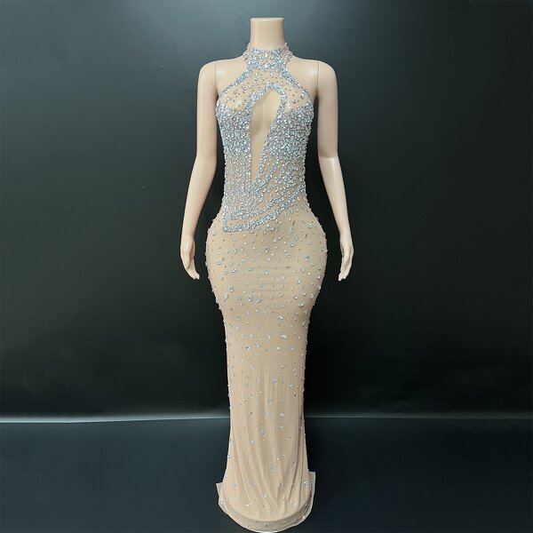 Hollow Out Party Dress Factory - OEM/ODM Novance Y4 Sexy Slim Fit Elegant Blingbling Rhinestone