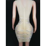 Pleated Evening Dress Factory - OEM/ODM NOVANCE Sexy Sheer Shiny Diamonds Luxury Beading