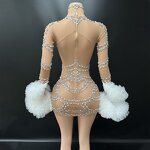 Sparkly Crystal Dress Factory - OEM/ODM Breathable Long Sleeves Birthday Prom Bodycon Night Club