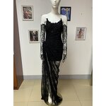 Trendy Items Manufacturer - OEM/ODM NOVANCE High Slit Sexy Tube Top Black Earl Sheer Lace Dress