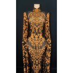 Women's Dresses Manufacturer - OEM/ODM NOVANCE New Arrivals 2023 Oronge Crystals Muslim Evening