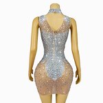 Top Selling Products Factory - OEM/ODM Novance Y4428 2025 Silver Rhinestones Club Fashion Mesh Halter