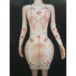 Cocktail Dress Manufacturer - OEM/ODM NOVANCE Women Shiny Diamonds Sexy Short Blue