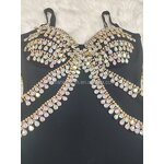Vintage Dress Factory - OEM/ODM NOVANCE B3165-B Fall 2022 Graceful Sexy Deep V Blingbling Crystal