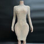 Chinese Clothing Manufacturers Manufacturer - OEM/ODM NOVANCE High Neck Shiny Diamonds Plus Size Dress