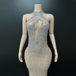 Hollow Out Party Dress Factory - OEM/ODM Novance Y4 Sexy Slim Fit Elegant Blingbling Rhinestone