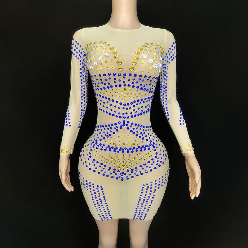 Evening Dress Factory - OEM/ODM NOVANCE 2023 Turkey Bling Bling Stones Blue Gold