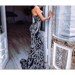 Sexy Sequins Dress Factory - OEM/ODM Sweetheart V Neck Embroidery Sequins Long Maxi Evening