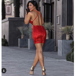 New Style Dress Factory - OEM/ODM Red Sleeveless Backless Bondage Party One Piece