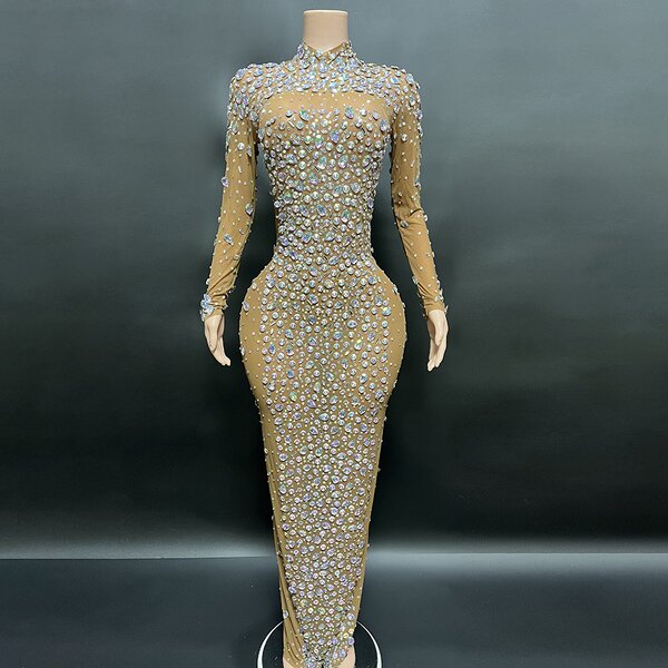 Factories for Sale Manufacturer - OEM/ODM NOVANC Sexy See Through Dazzling Laser Diamonds Long