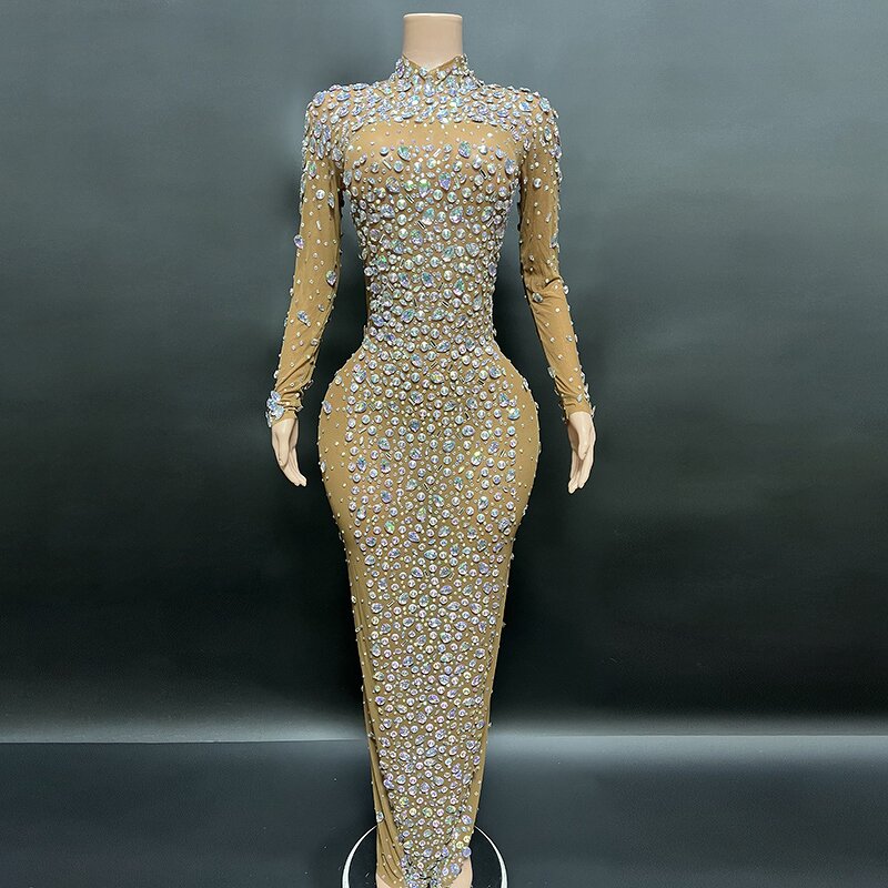 Factories for Sale Manufacturer - OEM/ODM NOVANC Sexy See Through Dazzling Laser Diamonds Long