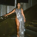 High Quality Clothing Manufacturer - OEM/ODM NOVANCE Dazzling Golden Mirror Sequin Fabric Luxury Ball