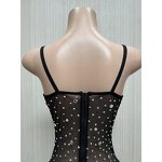 Online Shopping Factory - OEM/ODM Nocance Novanc Y1443 Shinny Pearl Diamond Mini Bodysuits Mesh