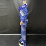 Evening Party Dress Manufacturer - OEM/ODM Novance Y5045 Blue Rhinestones Tassels Elegant Fashion