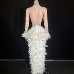 New Fashion 2025 Dress Factory - OEM/ODM Novance Y4717 Trending Clothing Women Party White Feathers