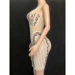 Sparkling Dress Manufacturer - OEM/ODM NOVANCE 2023 Colorful Diamonds Sexy Transparent Sleeveless