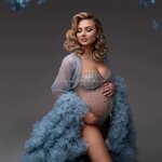 Maternity Clothes Factory - OEM/ODM Nocance Y1443 Beaded Plus Size See Through Photo Shoot Pregnancy